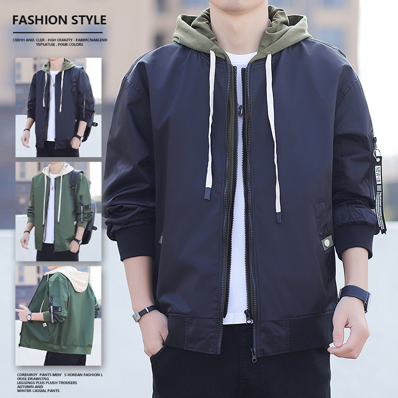 2023 otoño invierno nueva chaqueta chaqueta hombre falso dos piezas chaqueta casual chaqueta tendencia versátil chaqueta casual