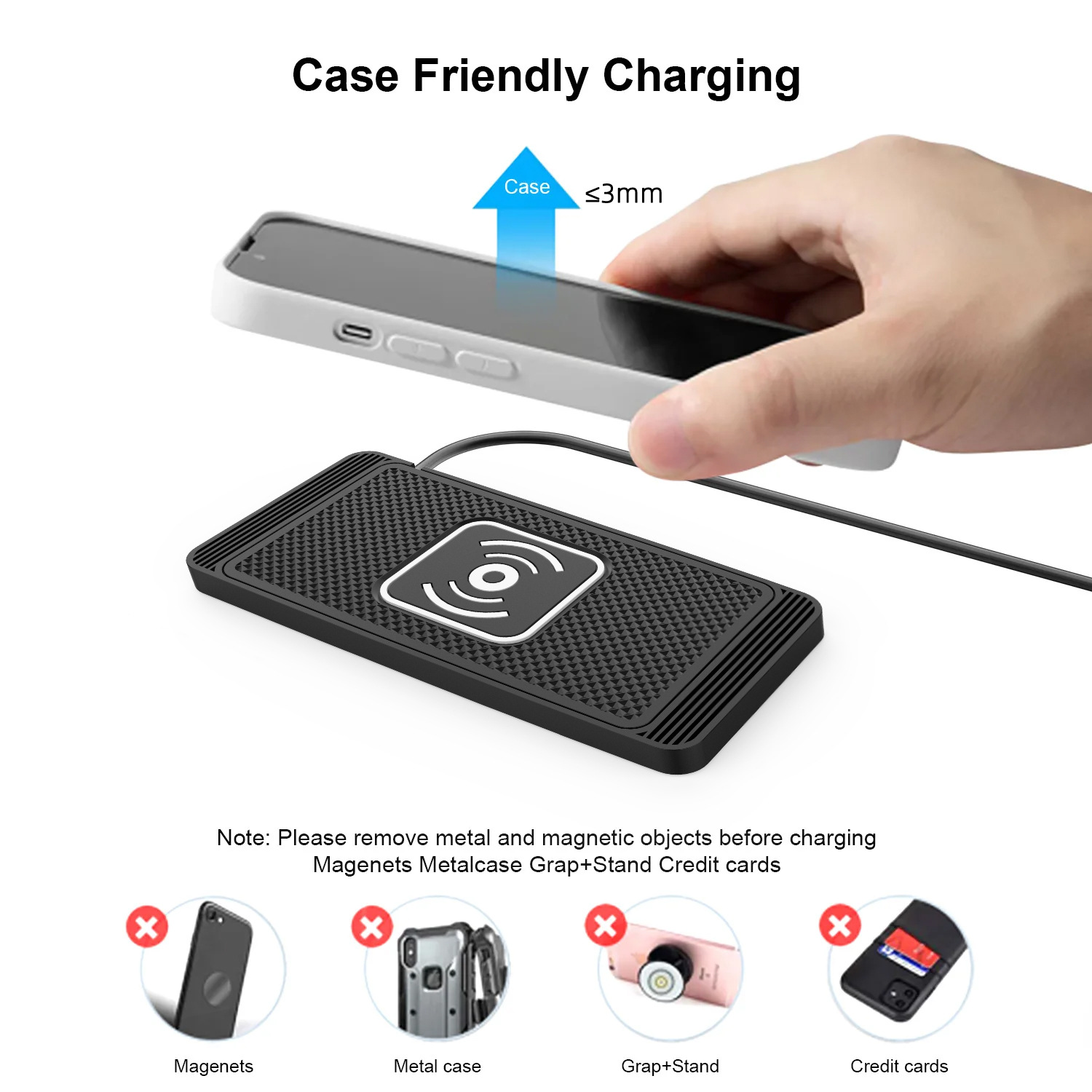 Cross-Border Car Wireless Charger 15W Induction Suitable for Huawei, Apple, Samsung Fast Charging Smart Car Power Supply