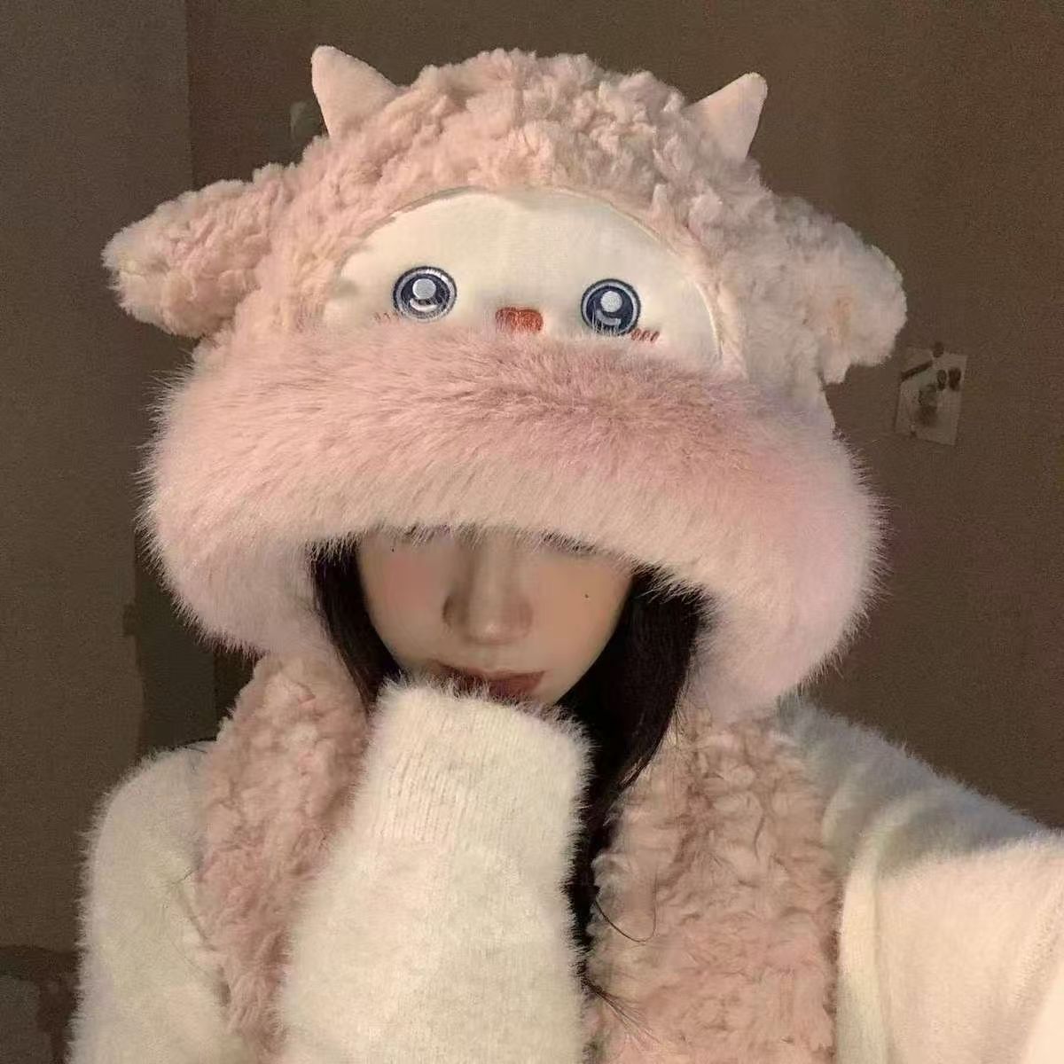 공주 핑크 - 고급 귀가 움직이는 귀여운 아기 양 인형