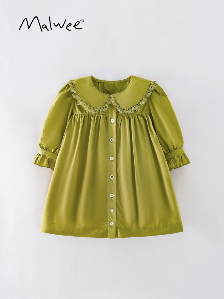 Malwee niñas vestido de primavera y otoño nuevos niños europeos y americanos de manga larga casual vestido de princesa para niños