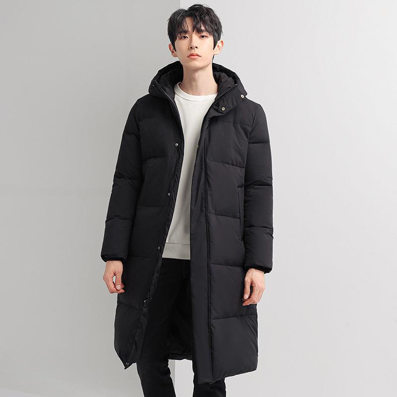 Men's Clothing men's and women's Silk cotton jacket winter new mid length fashionable thickened over knee white duck Silk cotton jacket_voghion.com