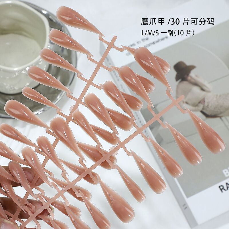 Cross-border long nail art with dragon claw design, 30 pieces, assorted sizes, artificial nail tips, eagle claw-shaped molded strips, nail art for export, factory wholesale