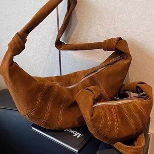 AS433 commuter bag pattern women's suede croissant retro all-match messenger bag model
