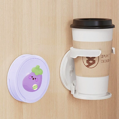 Wall-Mounted Water Cup Holder for Home – Car cup holder/beverage holder - purple-eggplant