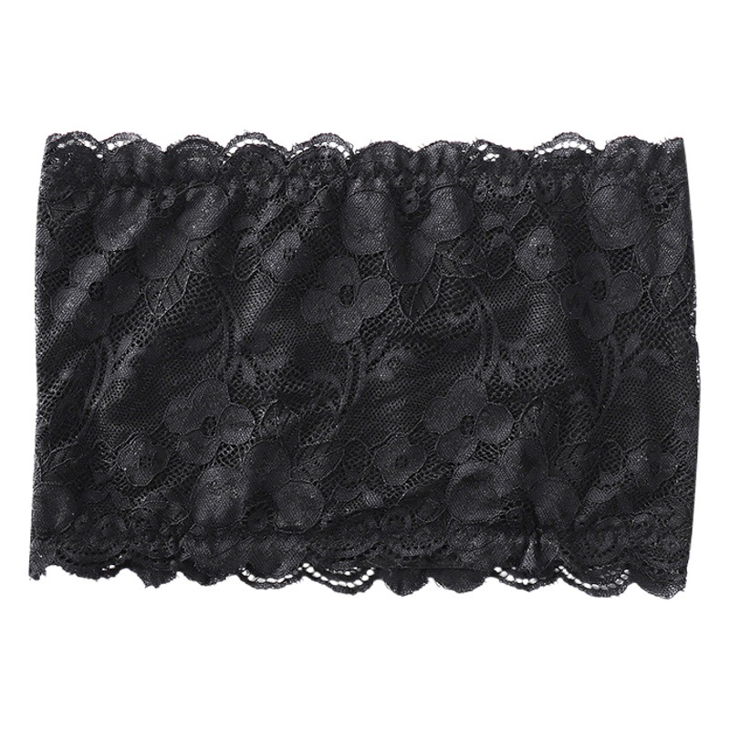 Encaje encaje de una palabra envuelto pecho tubo superior chica estudiante anti-exposición sin costuras sin tirantes chaleco ropa interior mujeres