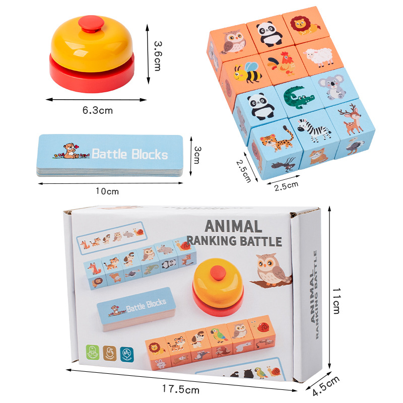 Juguete de madera interactivo padre-hijo para niños con capacidad cognitiva de animales