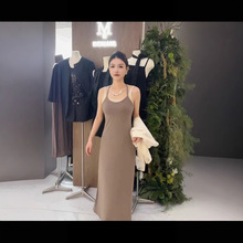 春上新【靡创】意法韩版休闲舒适通勤女气质收腰显瘦无袖吊带裙