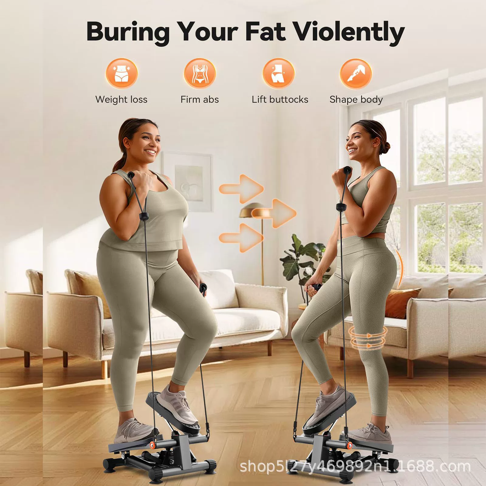 Hydraulic small stepper for gym, floor lighting, (Cross-border trading), new collection