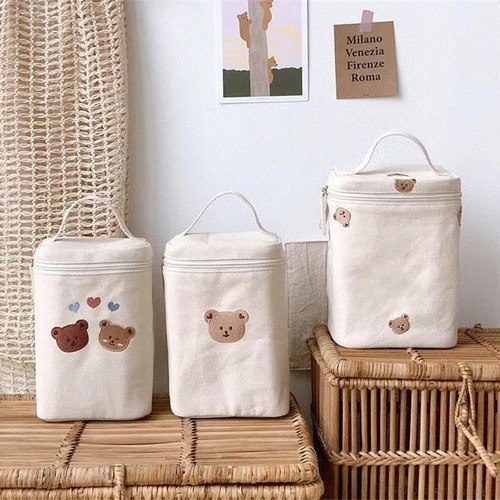 Korean Instagram Little Bear Insulated Mommy Bag Children's Lunch Bag Baby Food Cooling Bag Outing Picnic Nursing Bag