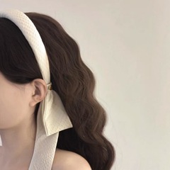 復古法式飄帶發箍一體式束髮帶頭箍高級感綁帶發卡2023年新款頭飾