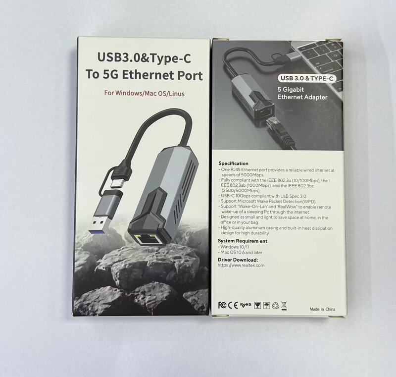 クロスボーダー 5G 有線ネットワーク カード USB/Type-C ターン インターフェイスからネットワーク ケーブル rj45 ギガビット イーサネット有線ネットワーク ポート|undefined