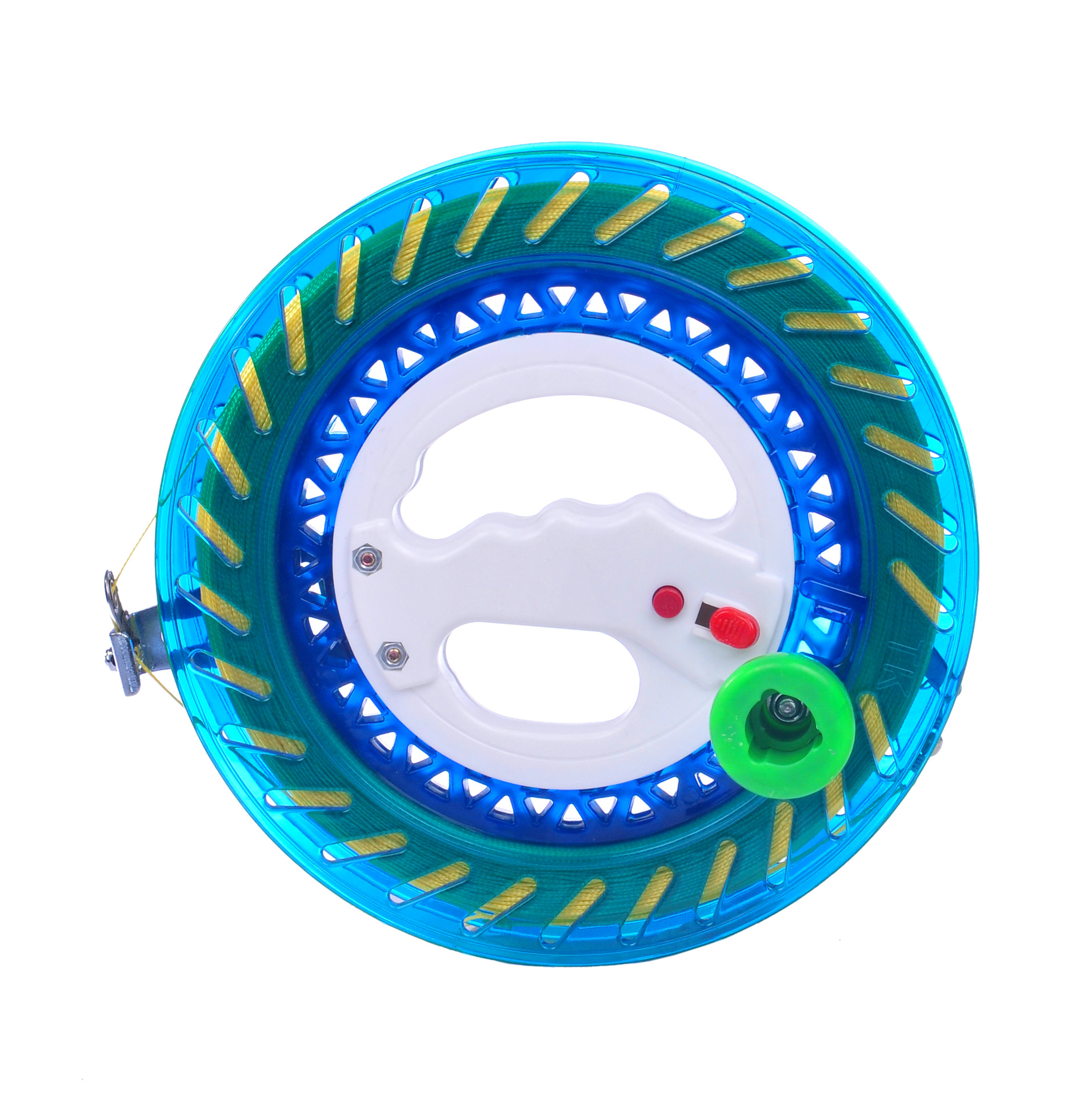 Carrete de cometa con línea al por mayor rueda azul de mano rodamiento de bolas de cristal rueda silenciosa fabricante de equipos de vuelo en stock