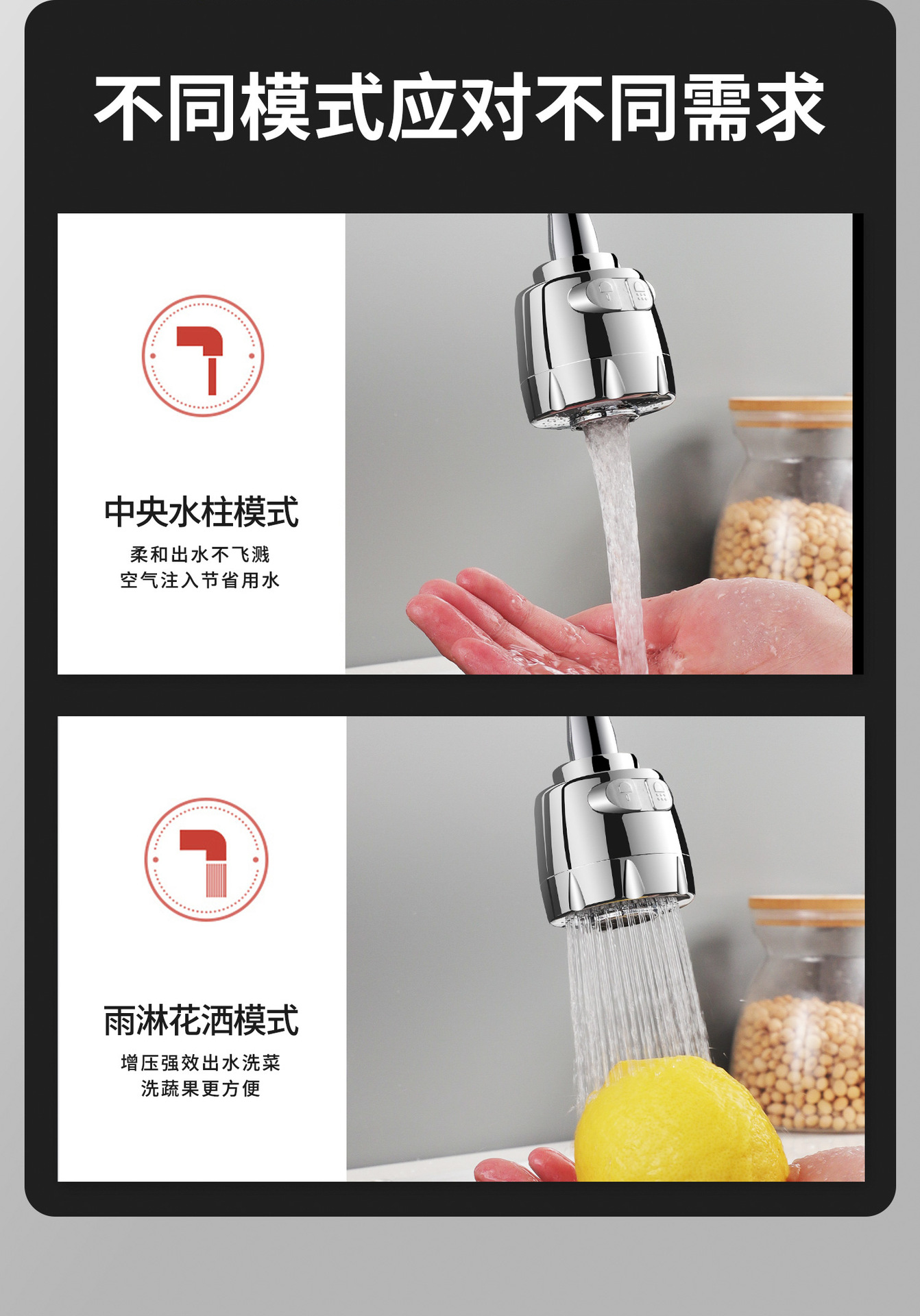 Sink faucet splash preventer, universal adapter, universal extension wonder, kitchen booster, showerhead, shower head details Picture