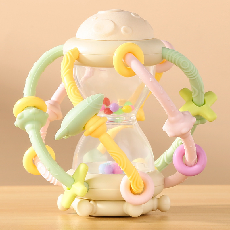 Reloj de arena campanas Manhattan bola 0 - 3 silicona 'puzzle entrenamiento agarrar bola bebé anti-comerción campana de mano diente
