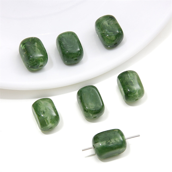 Acrylic amber rectangular beads