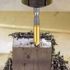 Hexagonal handle titanium-plated five-blade chamfering tool Woodworking chamfering knife Counterboring wood boring tool Five-blade chamfering tool