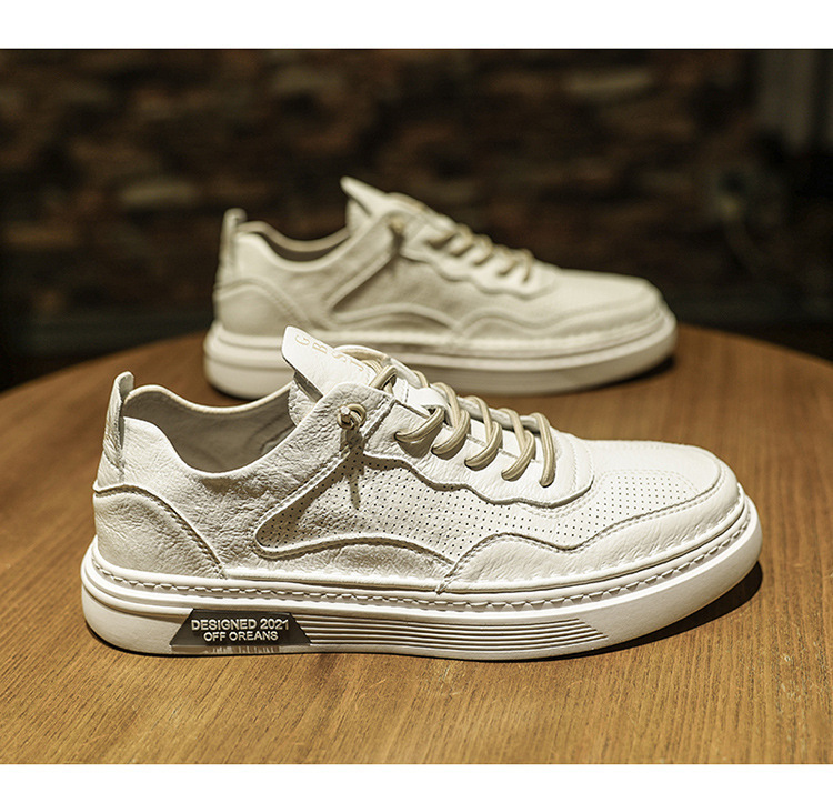 2023 winter nieuwe herensneakers, trendy eenvoudige witte schoenen in Koreaanse stijl, ademende geperforeerde vrijetijdsschoenen voor heren_voghion.com