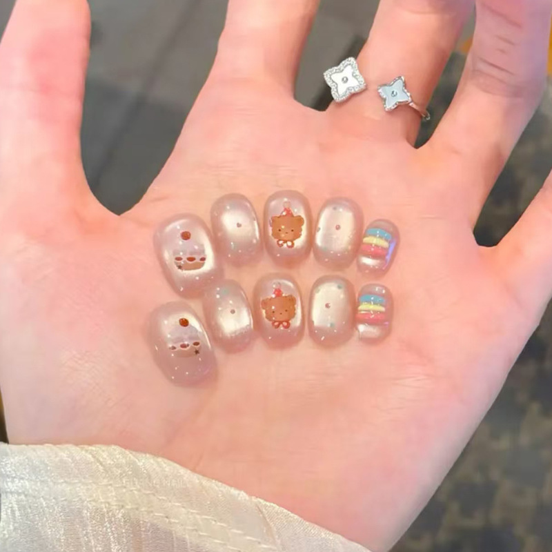 [Cake Bear] Purely Handmade Wearable Nail Polish Styles Recommended Popular Nail Art High-End Popular Nail Art Pieces