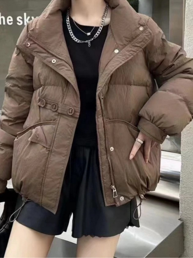 24 invierno Puyuan Shake lo mismo Mellard chaqueta de plumón ligera corta de collar vertical invierno 20