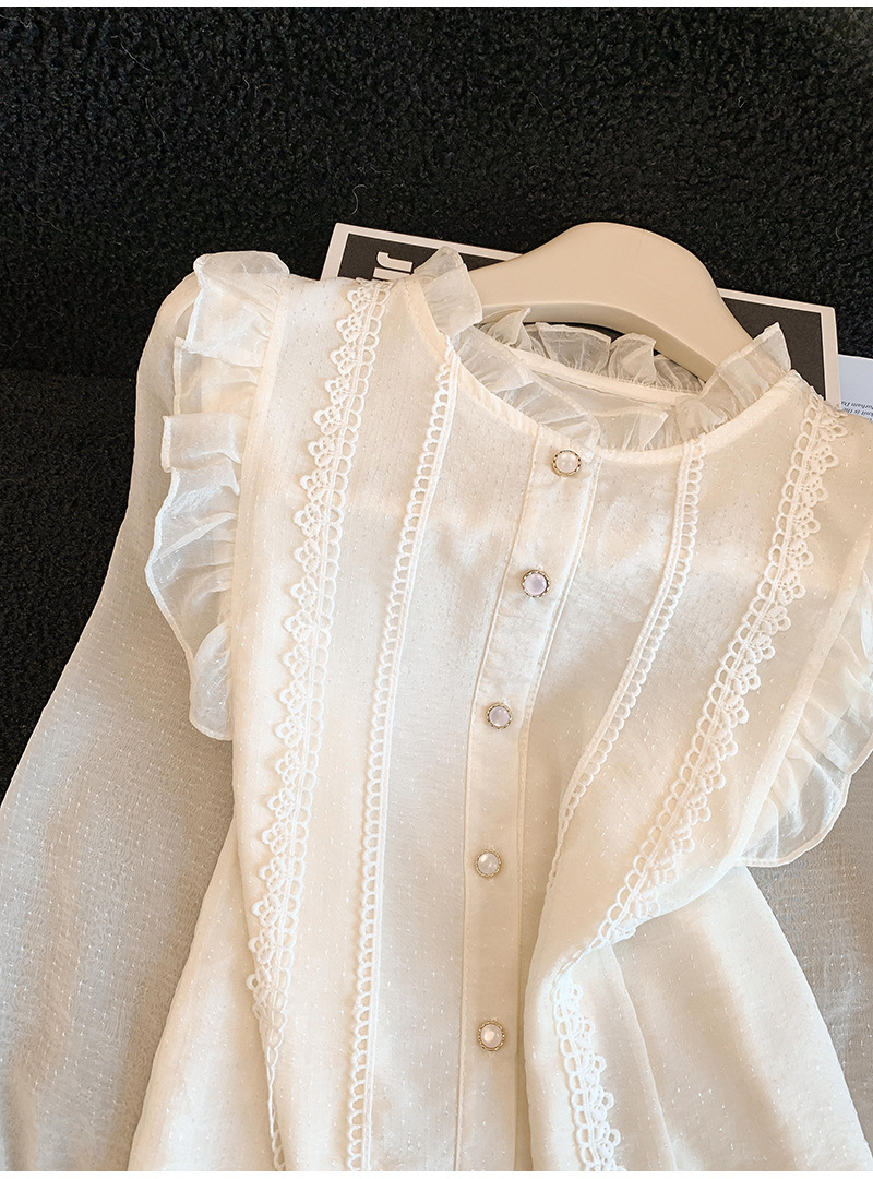 Elegante Damenbluse Mit Rüschen Und Stehkragen Für Den Frühling_voghion.com