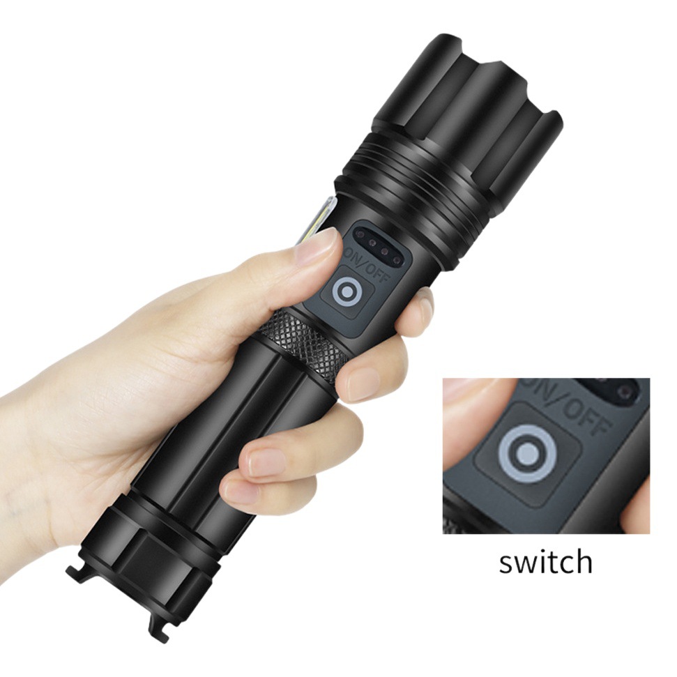 Cross-border XHP70 linterna zoom potencia de visualización USB recargable linterna p70 linterna