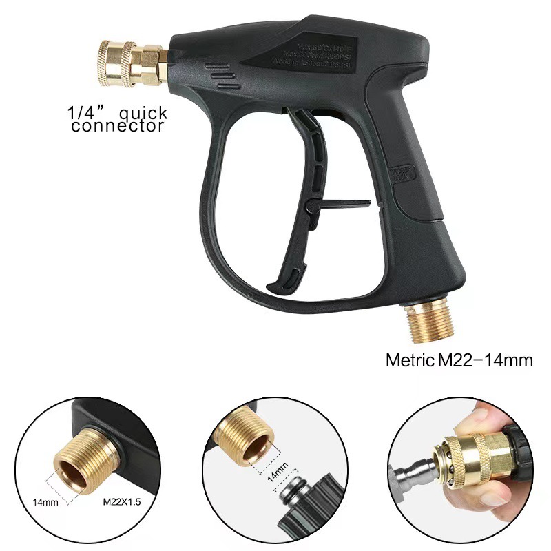High pressure cleaner PA foam pot 1/4 quick insert universal spray gun household M22-14mm/15mm car wash water gun