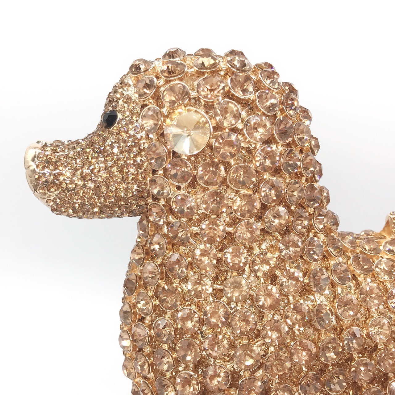 Nuevos productos transfronterizos de perros en forma de bolsas de cena de diamantes caja metálica hueca llena de bolsas de diamantes bolsas de mujer bolsas de mano de banquete europeas y estadounidenses