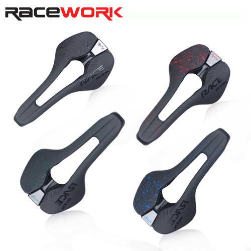 RACEWORK mountain road bicycle seat cushion saddle cushion microfiber leather hollow comfortable breathable folding bicycle seat bag