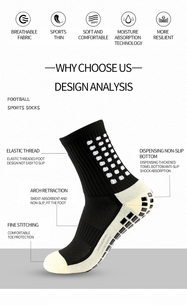 Football Socks Glue Dispenser Men's and Women's Mid-Calf Socks Non-Slip Running Sports Socks