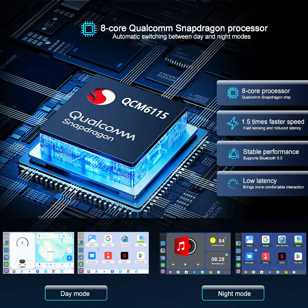 Cross-Border Wireless Carplay Box Qualcomm Qcm6225 Apple Android 13.0 System Connected In-Car Smart Box