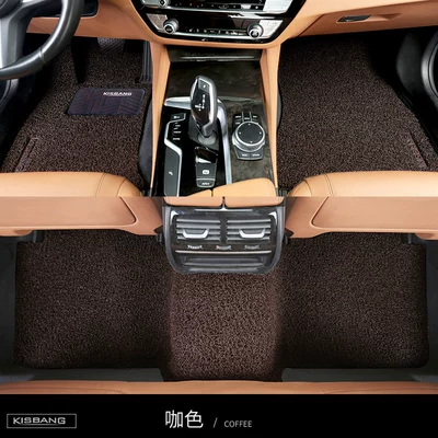 Universal Foot Pad: Car coil floor mat, single piece - full-car-pure-enjoyment-series-coffee-color