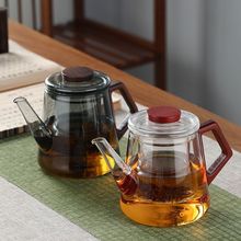 电陶炉专用煮茶器办公室小型耐热木把玻璃泡茶壶茶水分离家用套装