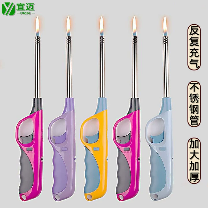 Зажигалка Длинный пистолет зажигания Надувная газовая плита Пламя Зажигалка с длинным ртом Пожарная палочка Кухонные дрова