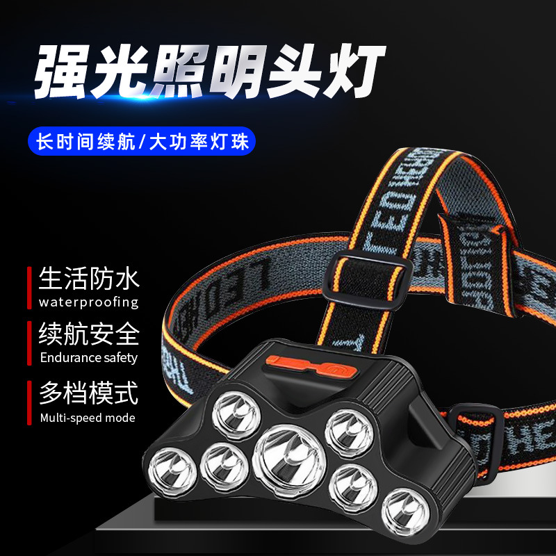 Nuevo LED fuerte lámpara de cabeza recargable al aire libre super brillante lámpara de pesca nocturna lámpara de mina de proyección remota lámpara de cabeza conveniente