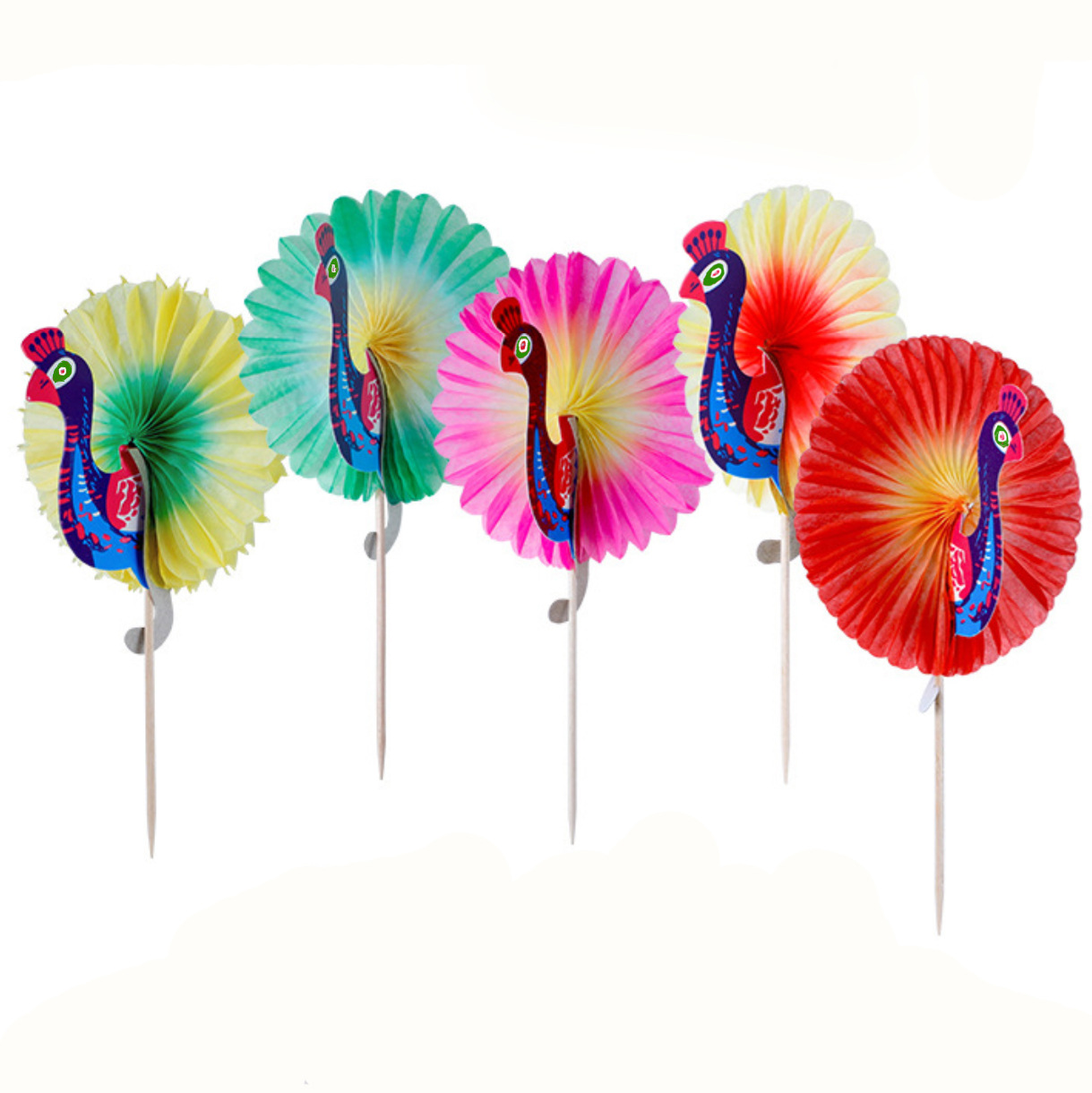 Venta al por mayor spot pastel decoración de horneado con palillo de cocotero paraguas con palillo de pavo real cóctel flamenco piña transfronteriza