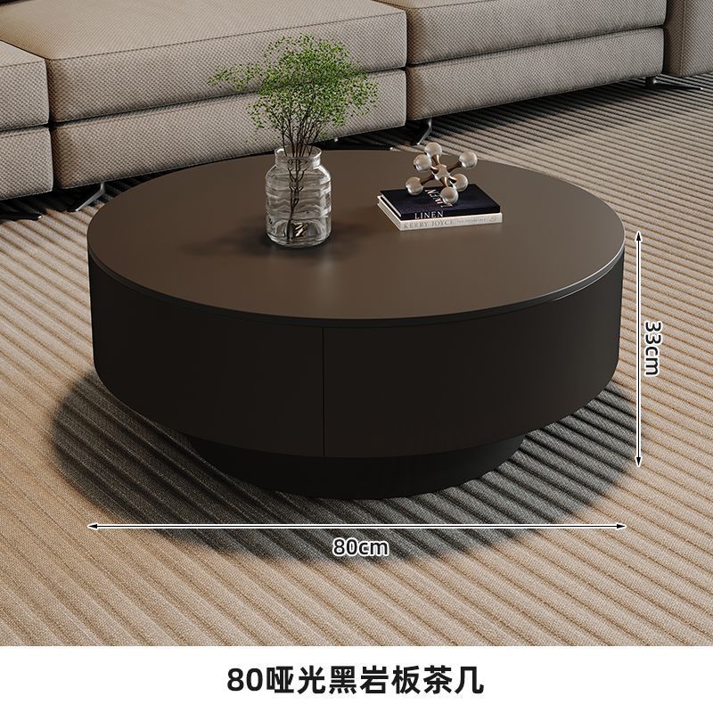 슬레이트 커피 테이블 매트 블랙 [80_33] 더블 서랍