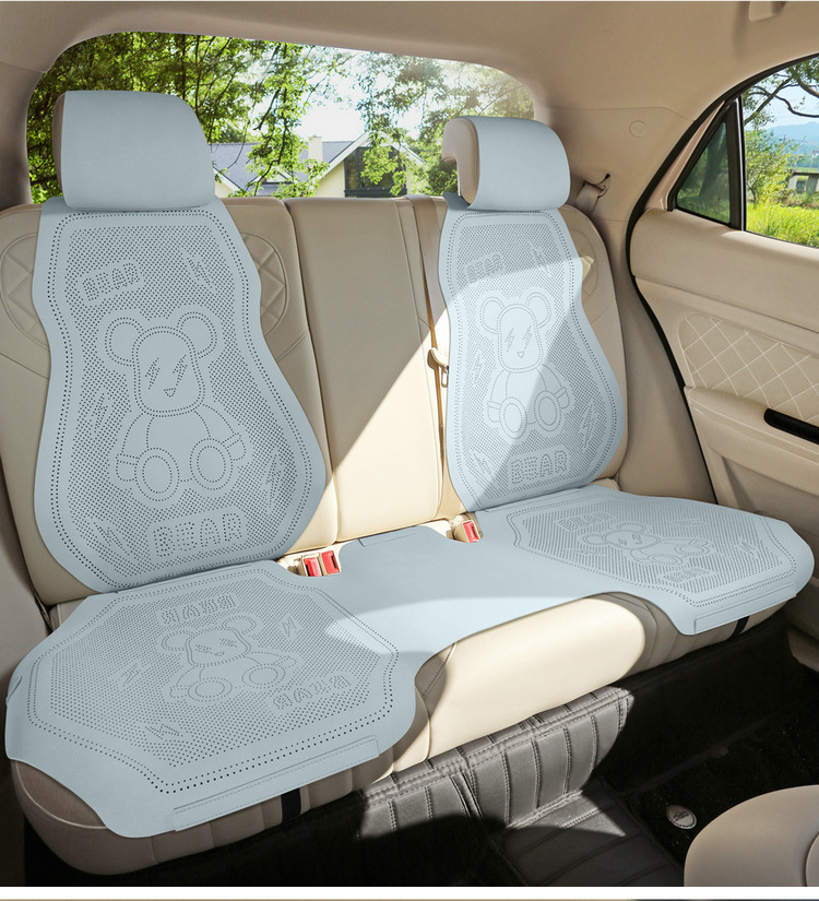 New Cartoon Lightning Bear Fur Half Pack Saddle Cushion Car Cushion Four Seasons Universal Thin Perforated Air Mat