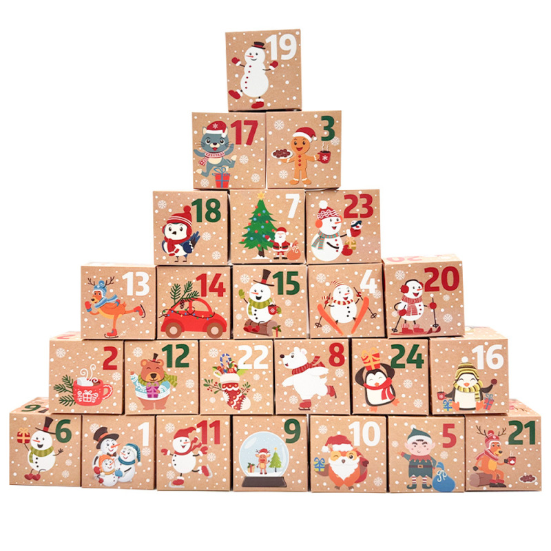 クリスマス新作ギフトキャンディー箱7cm角箱クリスマス祭り降臨歴1-24包装紙箱現物|undefined