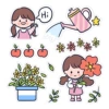 Single sticker-Apple girl