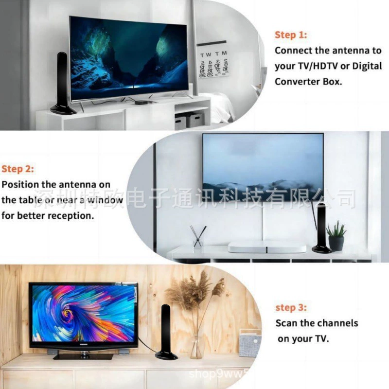 Купольная антенна цифрового телевидения HDTV-T вертикальная на магнитной основе для внутреннего и наружного использования