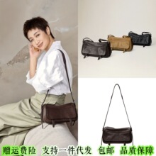 【小鹿同款】裘眞植鞣牛皮信使相机包休闲百搭单肩斜挎小方包女款