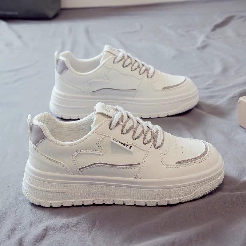 Zapatos de skate de viento universitario 2026 de otoño color contrastante malla transpirable zapatos blancos pequeños zapatos casuales de mujer con suela gruesa image 9