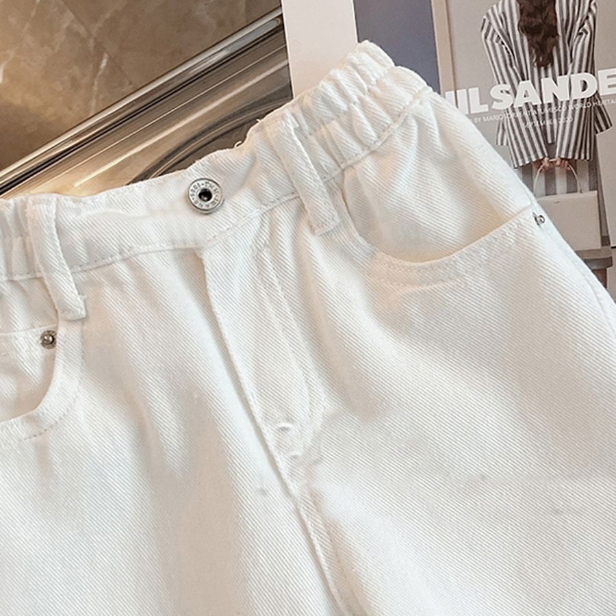 Nuevo primavera pantalones casuales para niños pantalones de moda para chicas ropa infantil coreana para hombres y mujeres jeans blancos