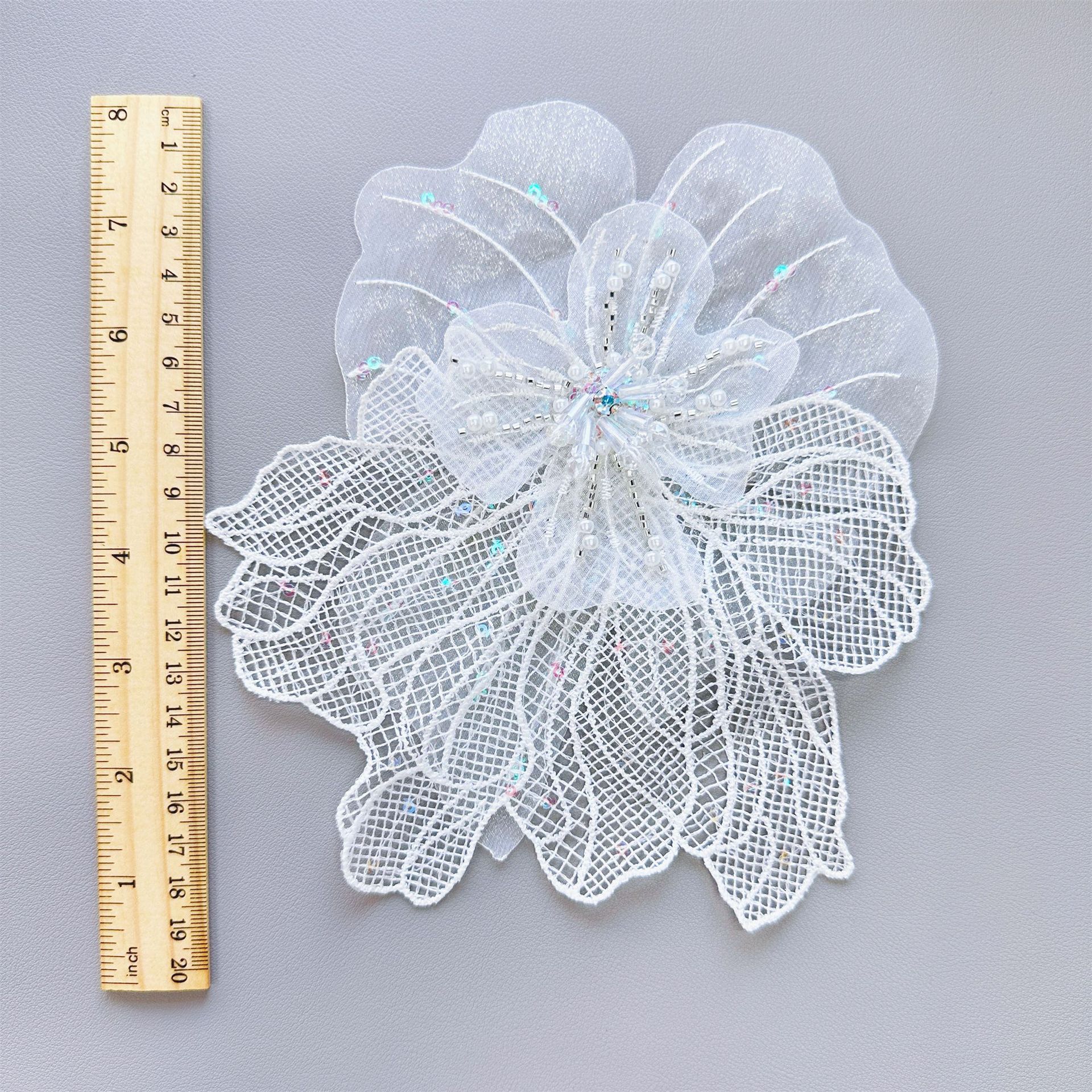 Accesorios de encaje, vestido de novia, baile, decoración auxiliar, malla hueca, tela bordada, pegatina, ramillete de cuentas, ventas directas de fábrica image 7