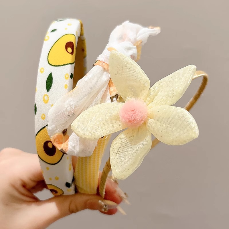 Flores de dibujos animados para niños correa de cabello de verano niñas prensas de cabello paquete encantador extranjero correa de cabello antideslizante niñas toque de cabello