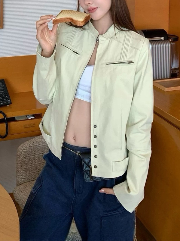 Ranwear  天赋夹克100棉小众设计感百搭休闲立领工装夹克外套彩棉|undefined