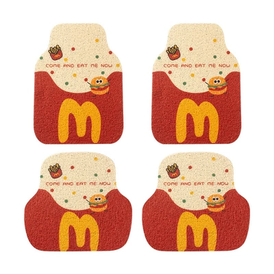 Avtomobil döşəmə paspasları | Stain-Resistant and Soil-Rubbing Car Floor - french-fries-bread-silk-ring-foot-pad-4-piece-set-4562cm-front-4945cm-rear