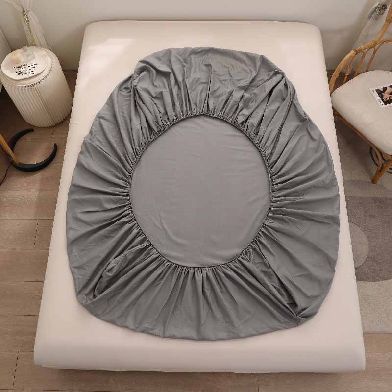 Premium Fitted Sheet Set - Soft Washed Cotton Bed Skirt With Non-Slip Design For Mattress Protection, Dustproof Cover In Solid Colors & Plaid Patterns_voghion.com