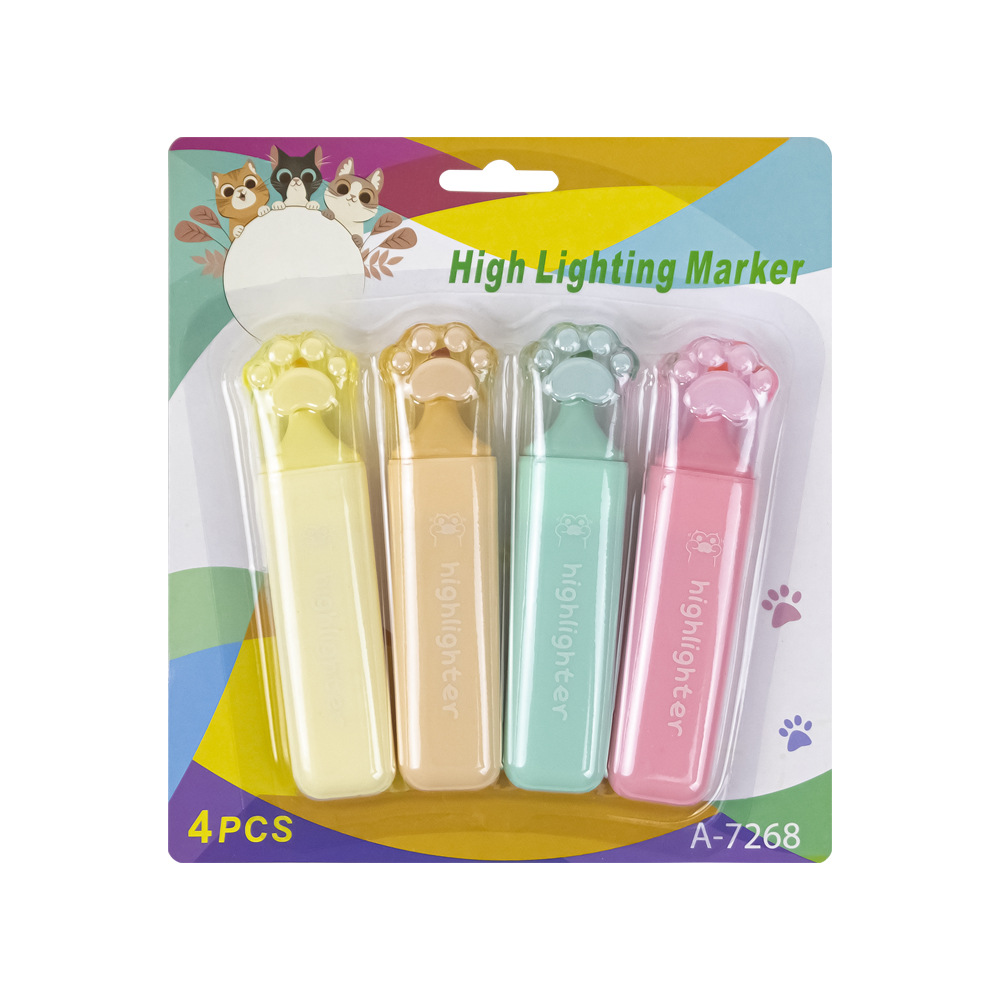 Garra de gato forma protección de los ojos resaltador dibujos animados lindo Super lindo de alto aspecto creativo exquisito macaron color resaltador