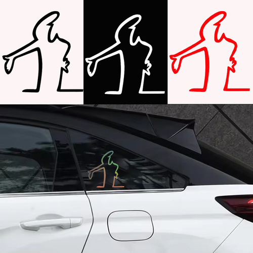 Foreign trade car stickers—cartoon little figures performing cool and creative gestures, perfect for decorating car windows, bodies, electric vehicles, and motorcycles.